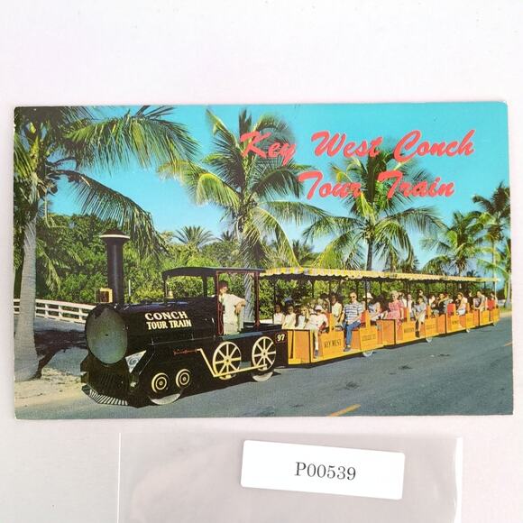 Key West Conch Tour Train 1960s Postcard Florida Tourists FL PC Photo Ad - Picture 1 of 2